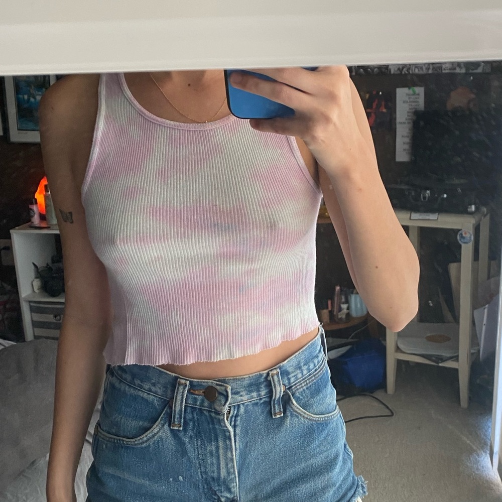 handmade pink tie dye tank
